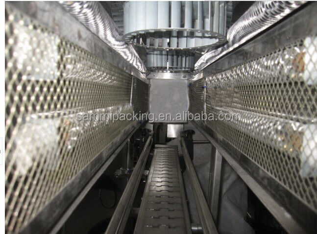 PVC / POF 필름 케이블 열 터널 수축 포장 장갑 라벨 포장 기계 병