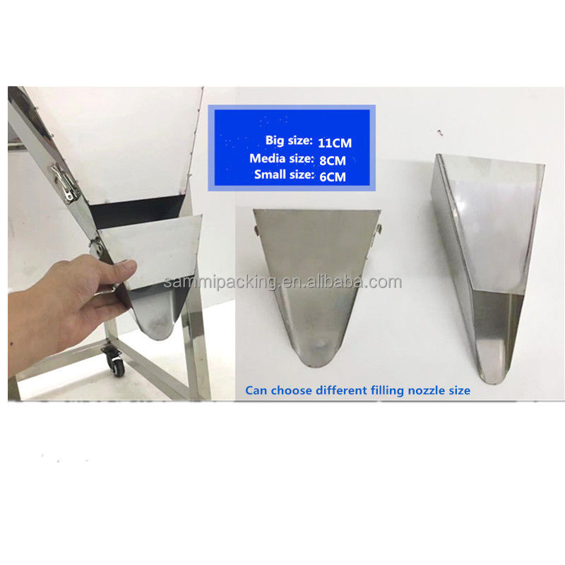 공장 가격 다목적 분말 입자 계량 및 충전기 콩 차 봉지 충전기 대형 호퍼 포함