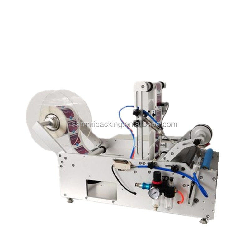 반자동 라벨링 기계 양면 원형 병 접착 스티커 라벨러 플라스틱 유리 병 양면 라벨링 기계