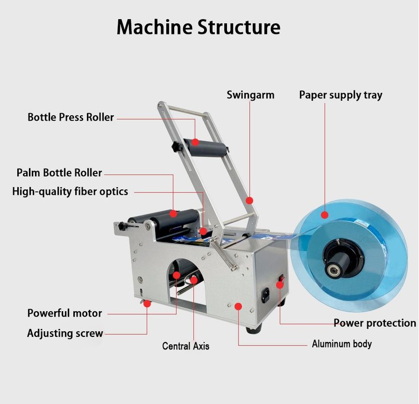 소형 데스크탑 병 포장 라벨링 기계 자동 원형 병 라벨링 기계 수동 라벨 기계 대체