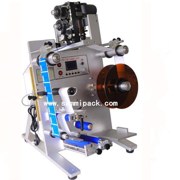 고정밀 양면 화장품 와인 병 라벨링 기계, 원형 병용 전면 및 후면 접착 스티커 부착기