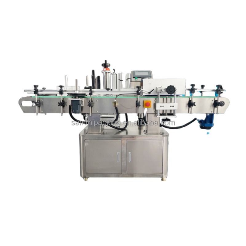 2024년 중국 판매 신뢰할 수 있는 반자동 실린더 라벨링 기계 PLC 부품 포함 전기 구동, 나무 상자 포장