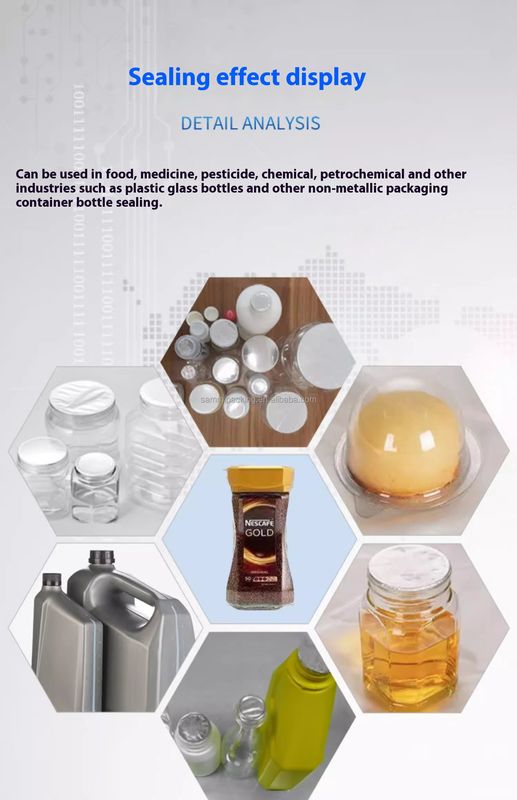 플라스틱 병용 완전 자동 연속 캔 유리 유도 알루미늄 호일 실링 머신