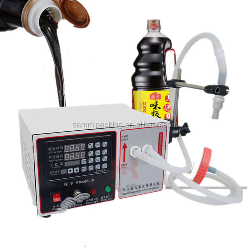 식품 등급 소형 액체 충전 기계 반자동 304 스테인리스 스틸 주스, 꿀, 오일, 탄산수 17L/min