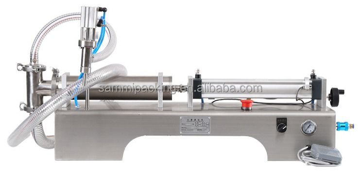 고효율 단일 머리 피스톤 액체 충전 기계100-1000ml 물유 주스 음료 충전 기계 병/통