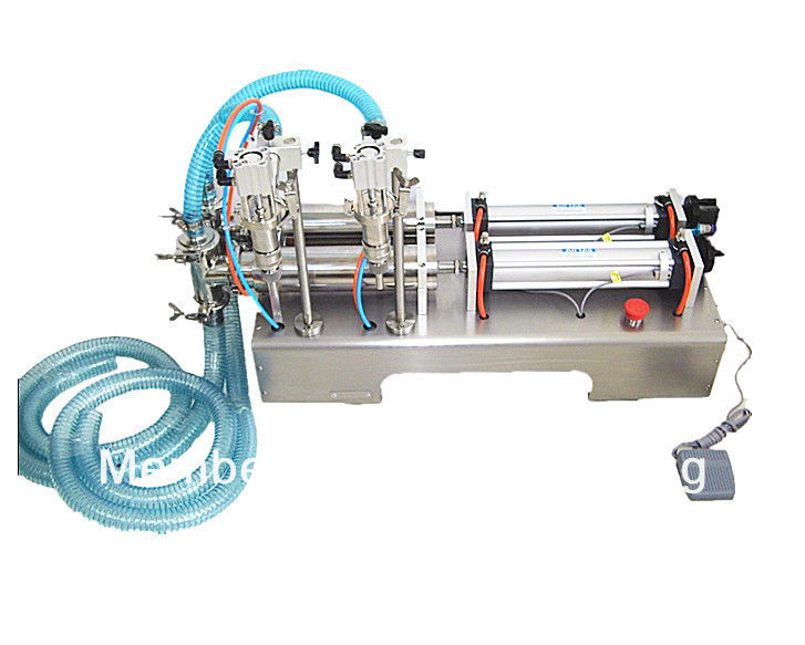 고효율 중국산 소규모 사업용 스탠드업 파우치 이중 헤드 충전기/음료 충전기
