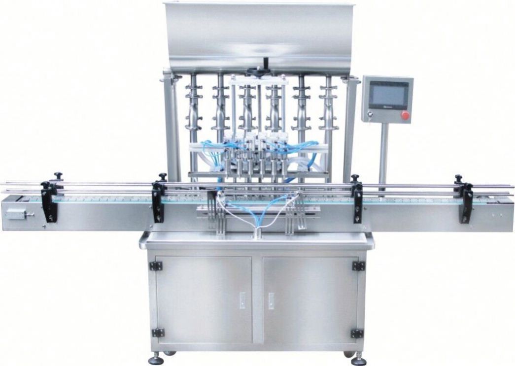 인라인 채식 기계 4 노즐 액체 채식 기계 자동 오버플로우 액체 병 채울기 음료 주스