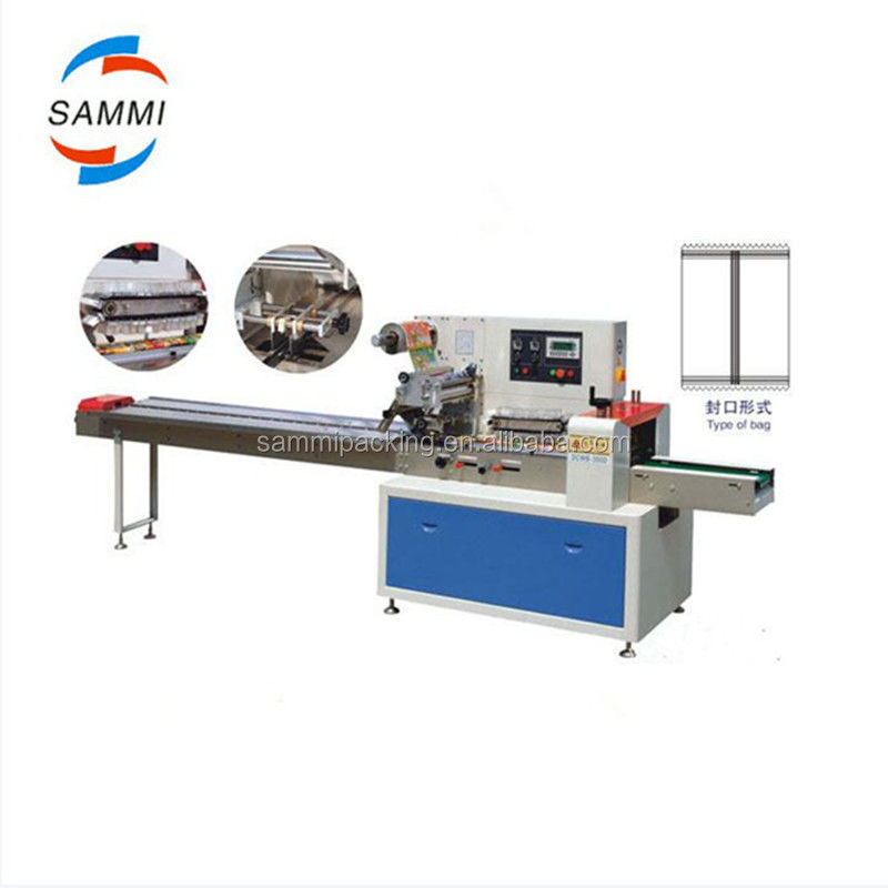 DBW-250 저가 자동 초콜릿 감자 바 쿠키 흐름 패키지 수평 식품 베개 포장 기계