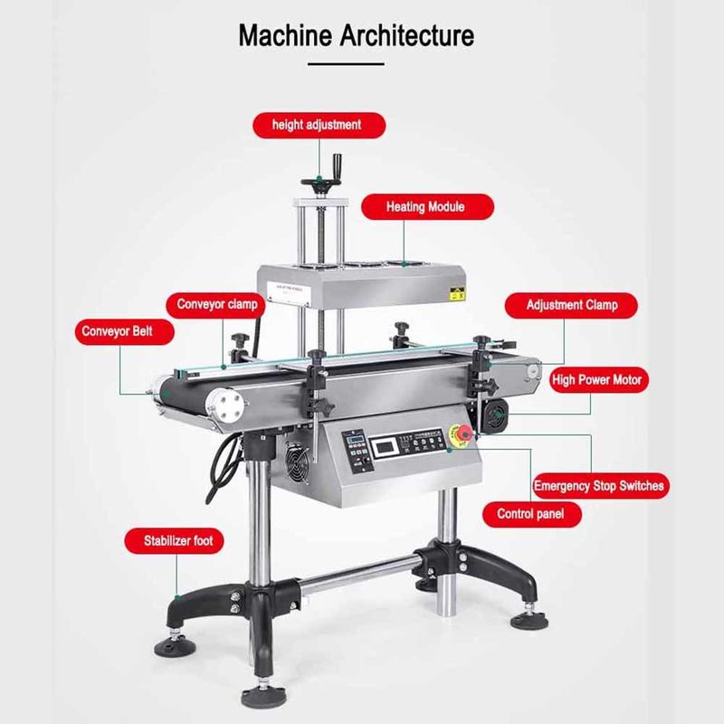 알루미늄 엽기 병 밀폐기물 음료 캔 배럴 종이 유리 포장 장비에 대한 전자기 인덕션 열 밀폐 기계