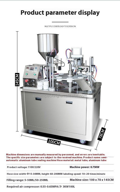 저렴한 가격 소프트 튜브 채우고 밀봉 기계 반 자동 플라스틱 튜브 채우고 밀봉 기계