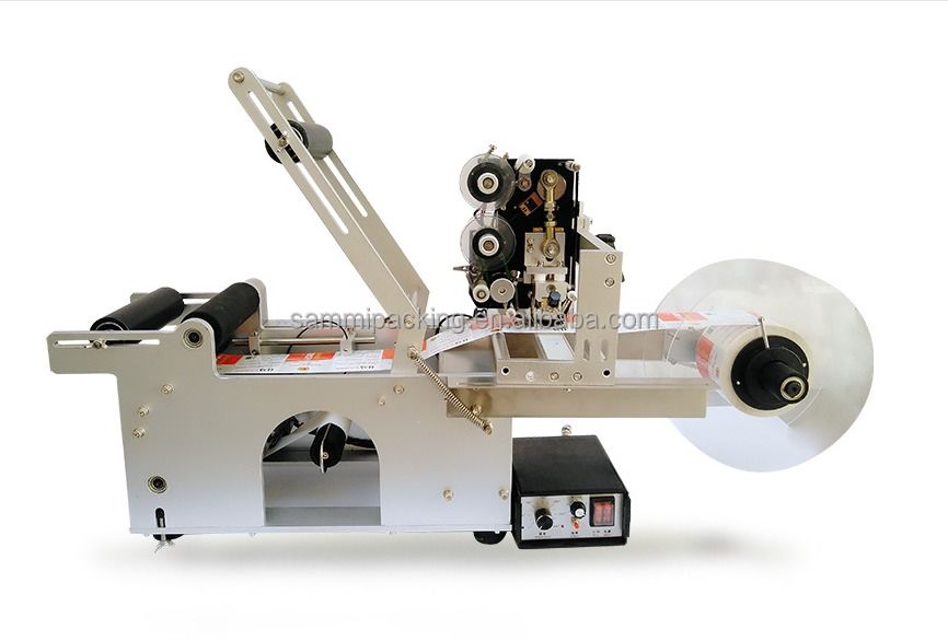 반자동 원형 병 라벨러, 생산 날짜, 배치 번호 코드 인쇄 기능 라벨링 기계