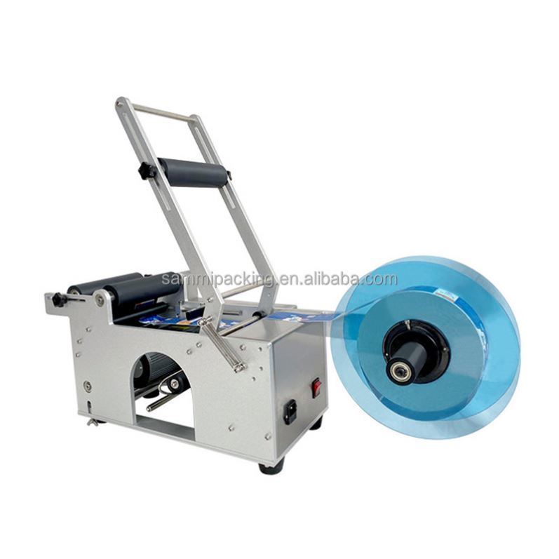 Semi-Automatic Round Bottle Labeler with 120W Motor 25-50 piece/minutes Efficiency and Less than ±0.5mm Labeling Precision