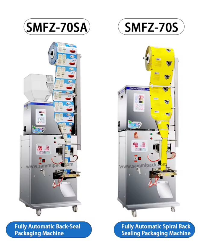 다기능 공급 나선형 차 잎 바나나 칩 설탕 파우치 사셰 계량 충전 곡물 씨앗 차 포장 기계