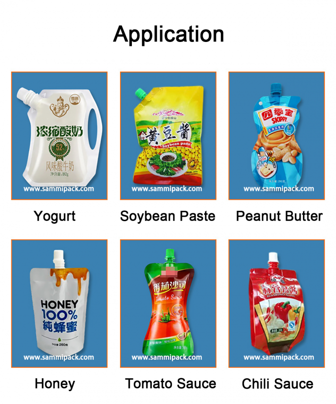 산업용 반 자동 꿀 음료 가방 스푸트 포지 주스 채우기 기계 액체 식품 3