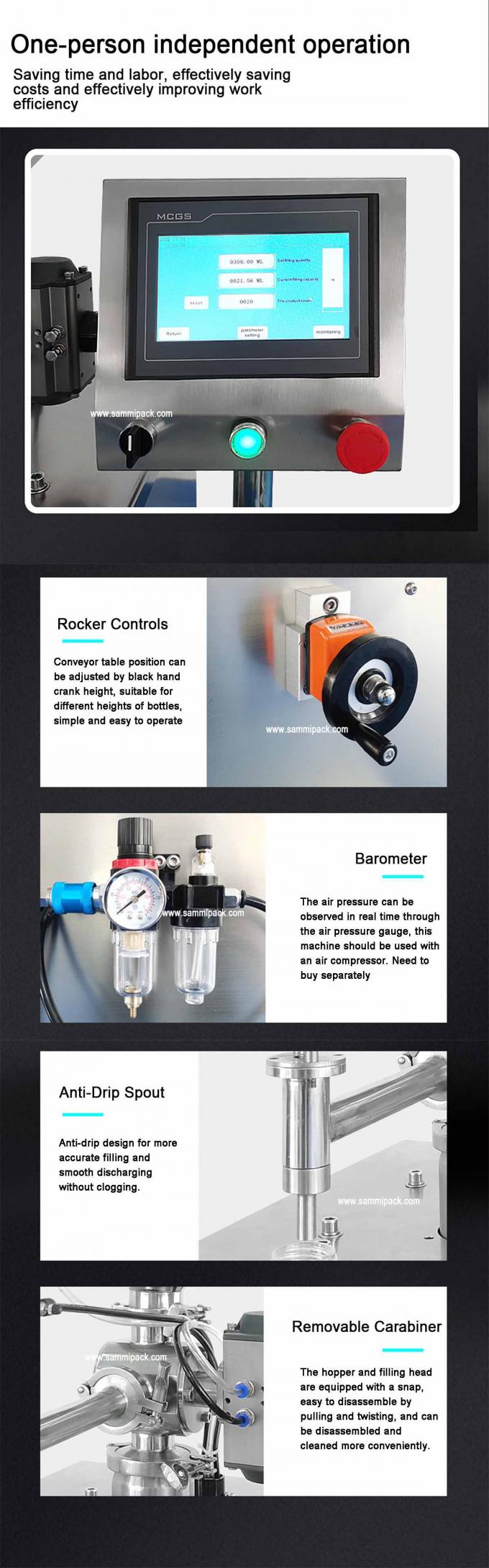 플라스틱 포장 재료 컨베이어 및 터치 스크린으로 수직 페이스트 채우기 3